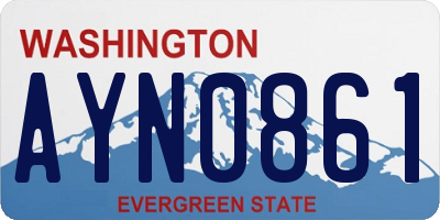 WA license plate AYN0861