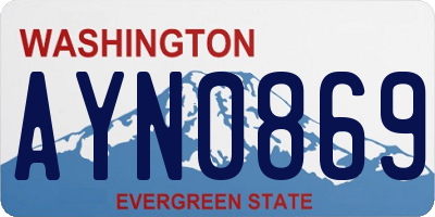 WA license plate AYN0869