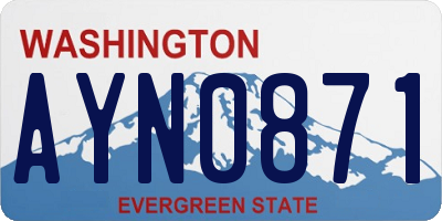 WA license plate AYN0871