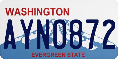 WA license plate AYN0872