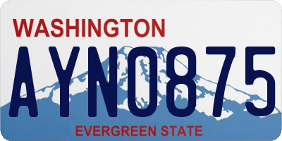 WA license plate AYN0875