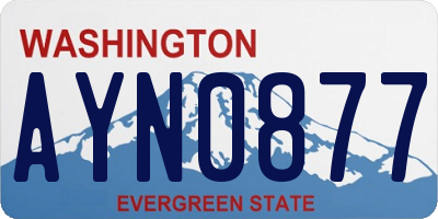 WA license plate AYN0877