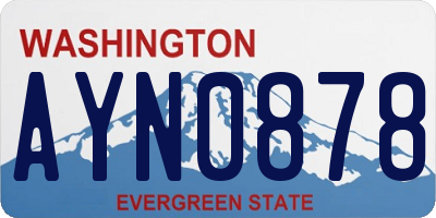 WA license plate AYN0878
