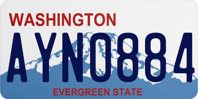 WA license plate AYN0884