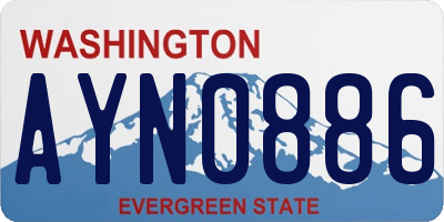 WA license plate AYN0886