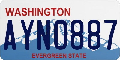 WA license plate AYN0887