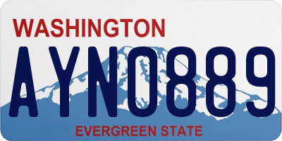 WA license plate AYN0889