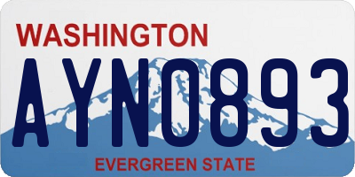 WA license plate AYN0893