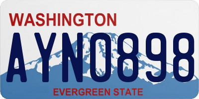 WA license plate AYN0898