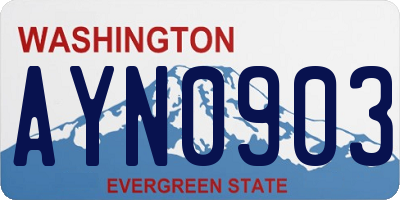 WA license plate AYN0903