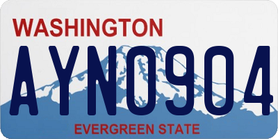 WA license plate AYN0904