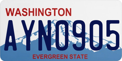 WA license plate AYN0905
