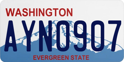 WA license plate AYN0907