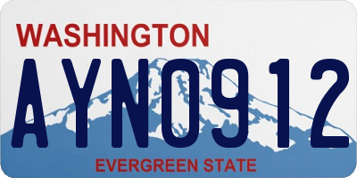 WA license plate AYN0912