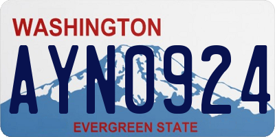 WA license plate AYN0924