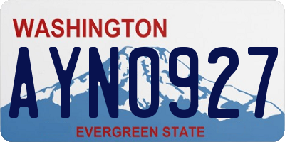 WA license plate AYN0927