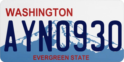 WA license plate AYN0930