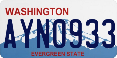 WA license plate AYN0933