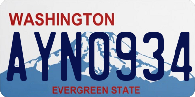 WA license plate AYN0934