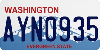 WA license plate AYN0935