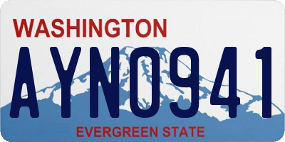 WA license plate AYN0941