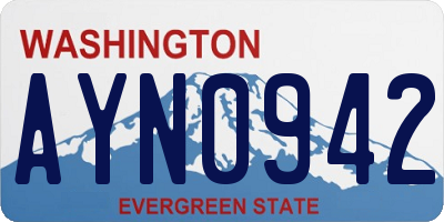 WA license plate AYN0942