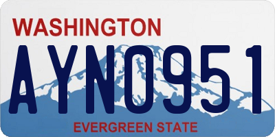 WA license plate AYN0951
