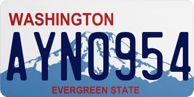 WA license plate AYN0954