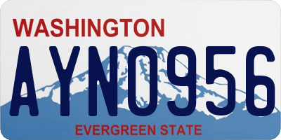 WA license plate AYN0956