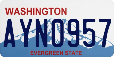 WA license plate AYN0957