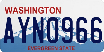 WA license plate AYN0966