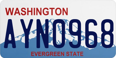WA license plate AYN0968