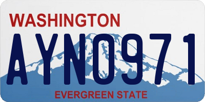 WA license plate AYN0971