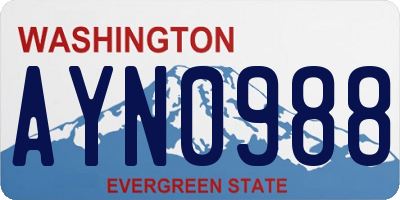 WA license plate AYN0988