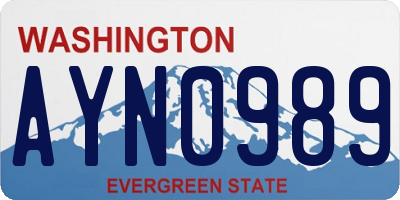 WA license plate AYN0989
