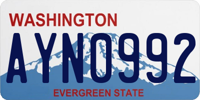 WA license plate AYN0992