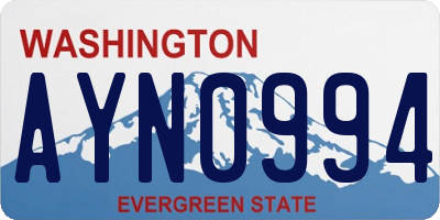 WA license plate AYN0994