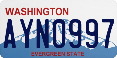WA license plate AYN0997