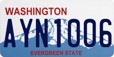 WA license plate AYN1006