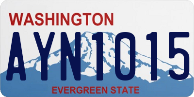 WA license plate AYN1015