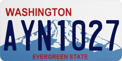 WA license plate AYN1027