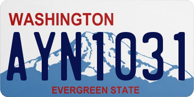 WA license plate AYN1031