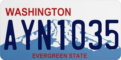 WA license plate AYN1035