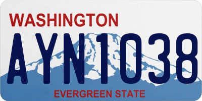 WA license plate AYN1038