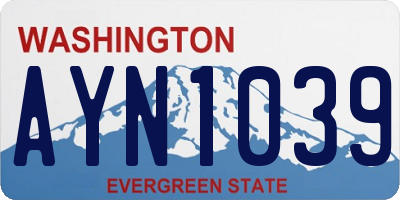 WA license plate AYN1039