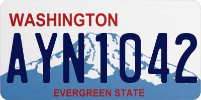 WA license plate AYN1042