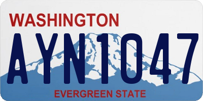 WA license plate AYN1047