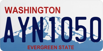 WA license plate AYN1050