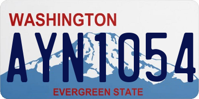 WA license plate AYN1054