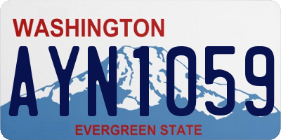 WA license plate AYN1059